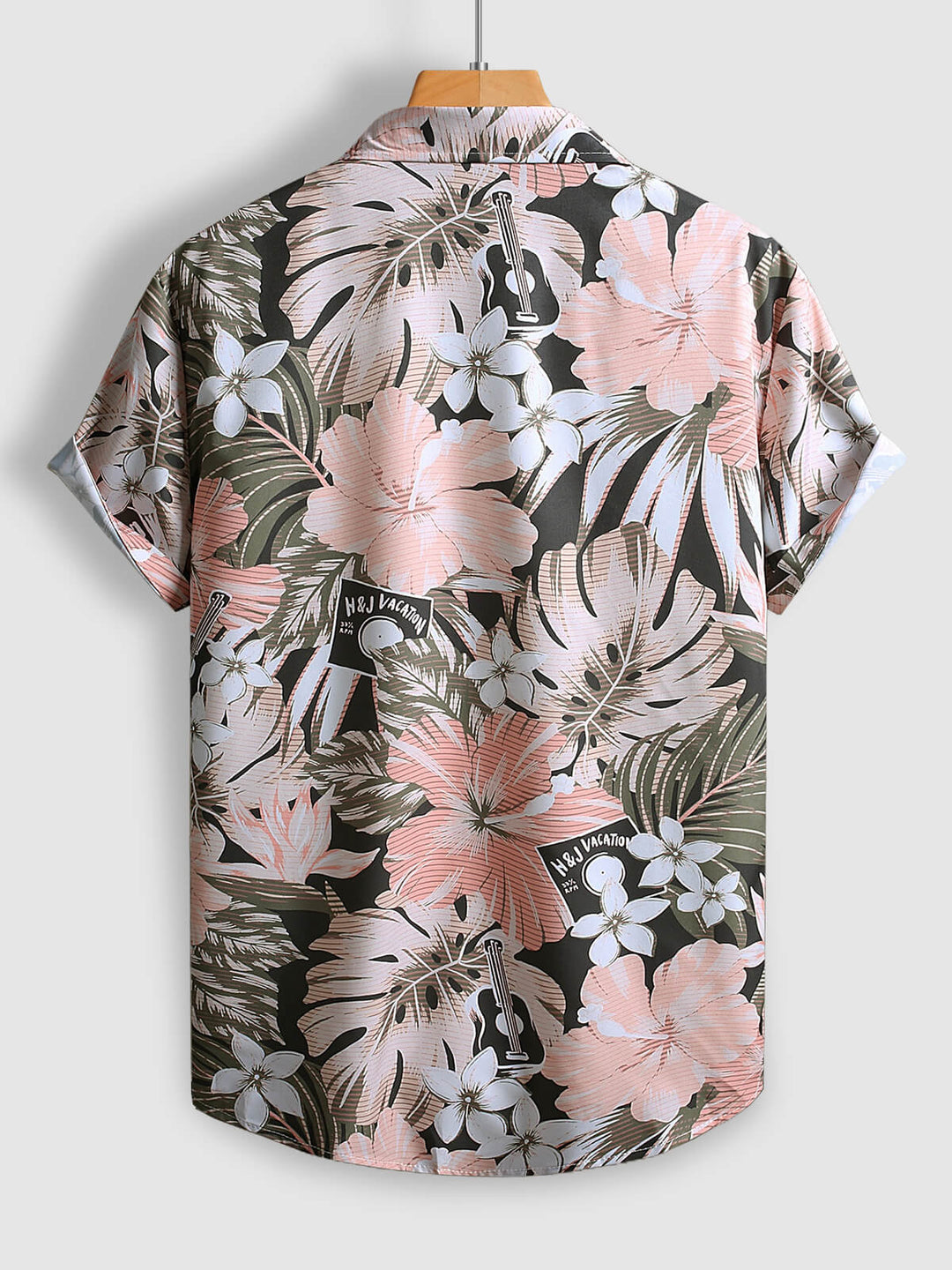 Men's floral print button down short sleeve shirt
