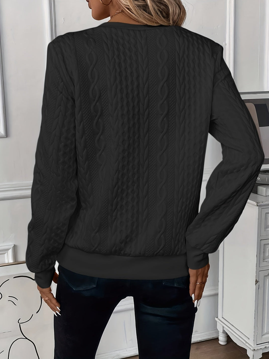 astrella - Ladies' zip-up cable knit jumper