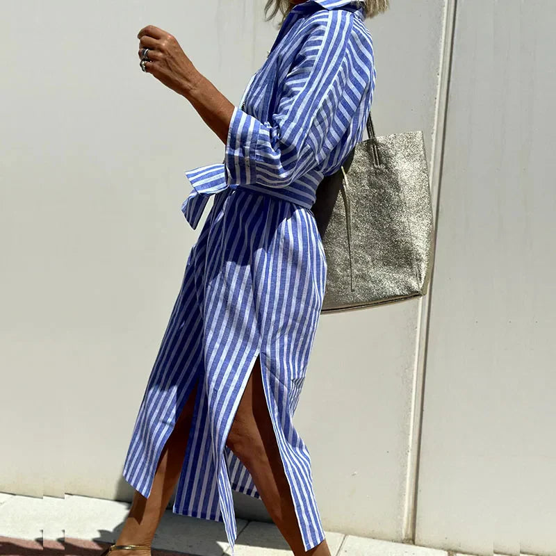 Sofia | Timeless Striped Shirt Dress