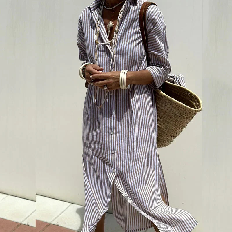 Sofia | Timeless Striped Shirt Dress