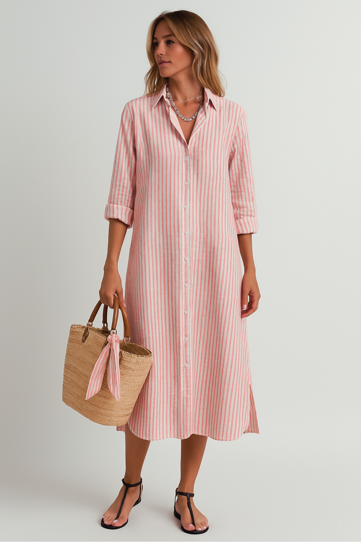 Sofia | Timeless Striped Shirt Dress
