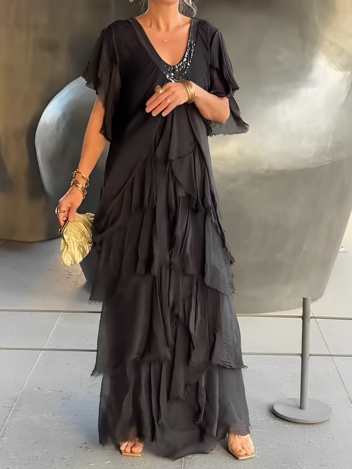 LYNETTE™ - Graceful Long Dress with Flowing Design