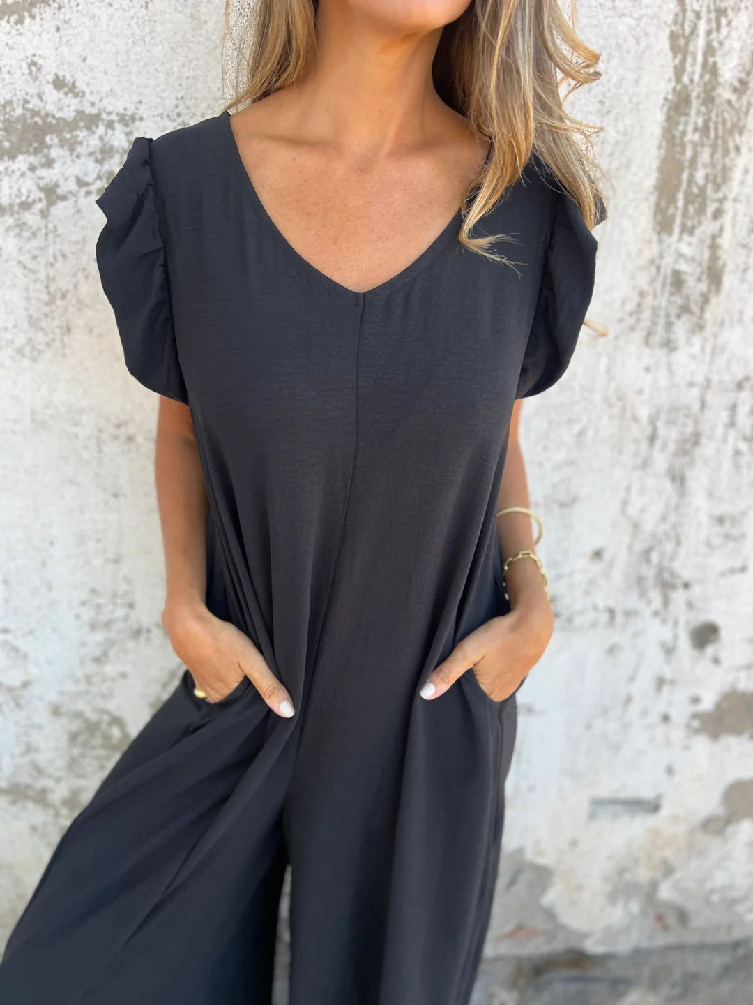 CASSANDRA™ - Stylish V-Neck Jumpsuit