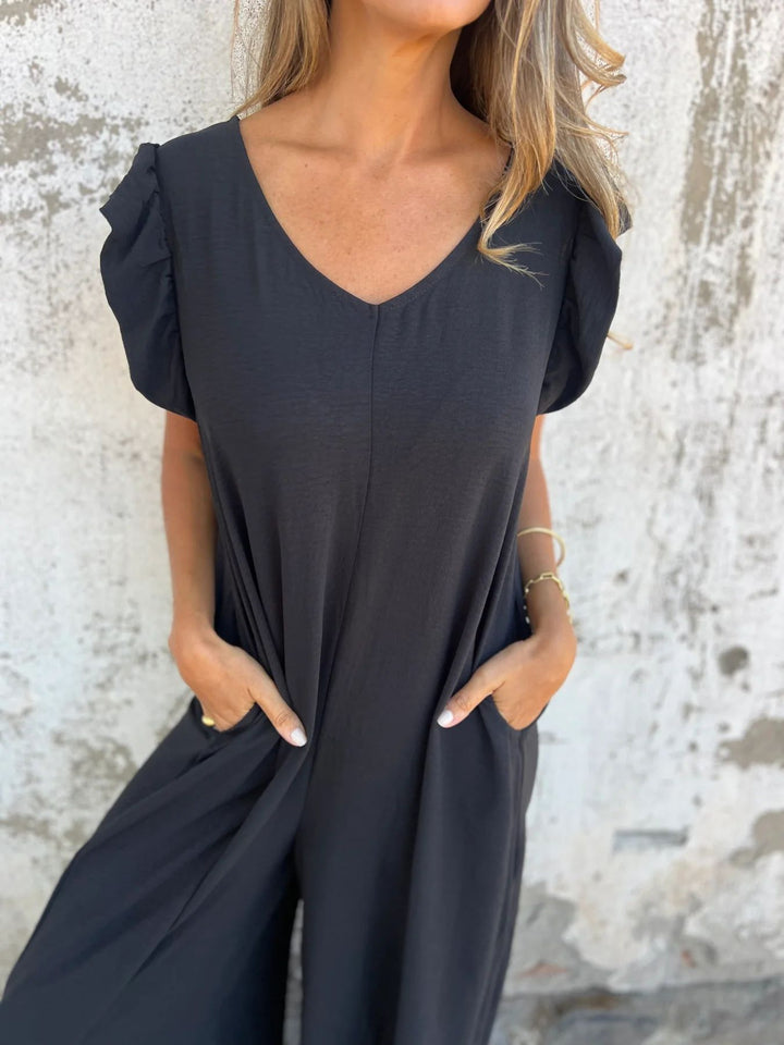 CASSANDRA™ - Stylish V-Neck Jumpsuit
