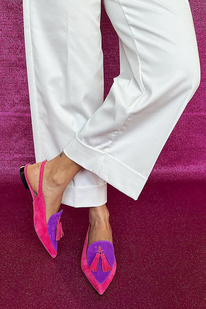 Rosaa™ | Vibrant Ballerina Flats with Fringe Details and Stylish Ankle Strap